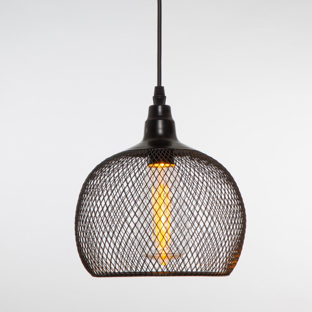 Black Mesh Chloe Pendant with Bulb