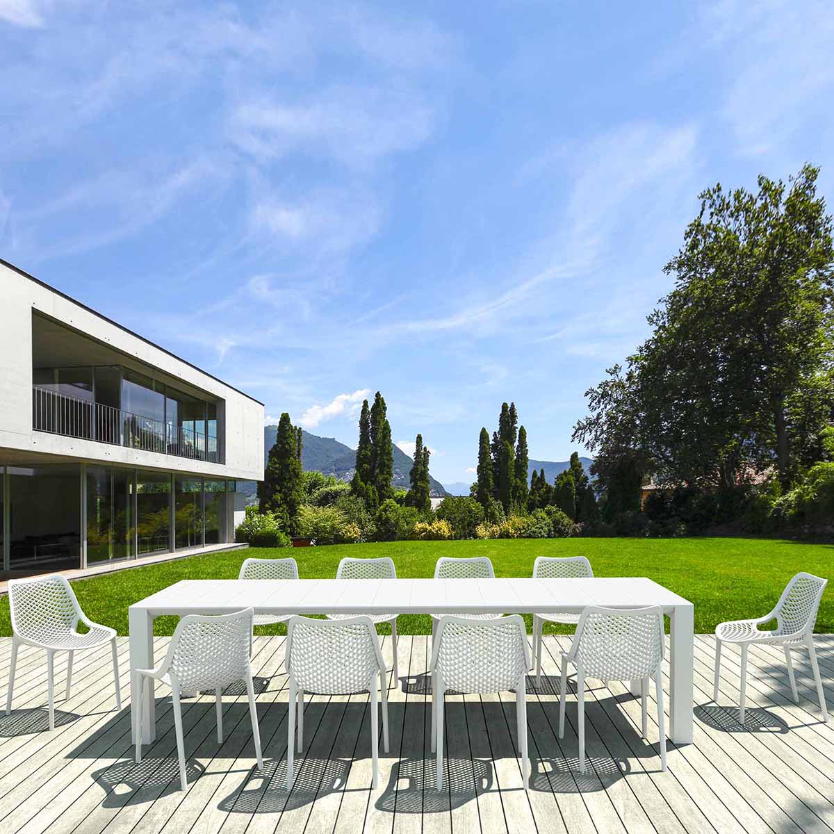 10 Air Chairs and Vegas XL Set in White