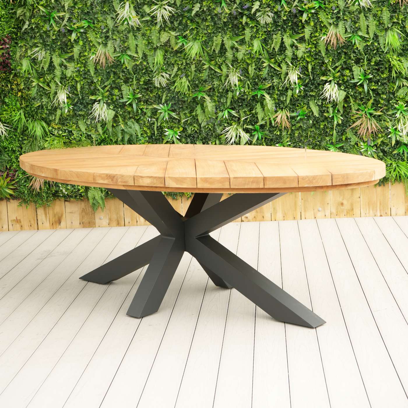 240cm Meja Oval Teak Table