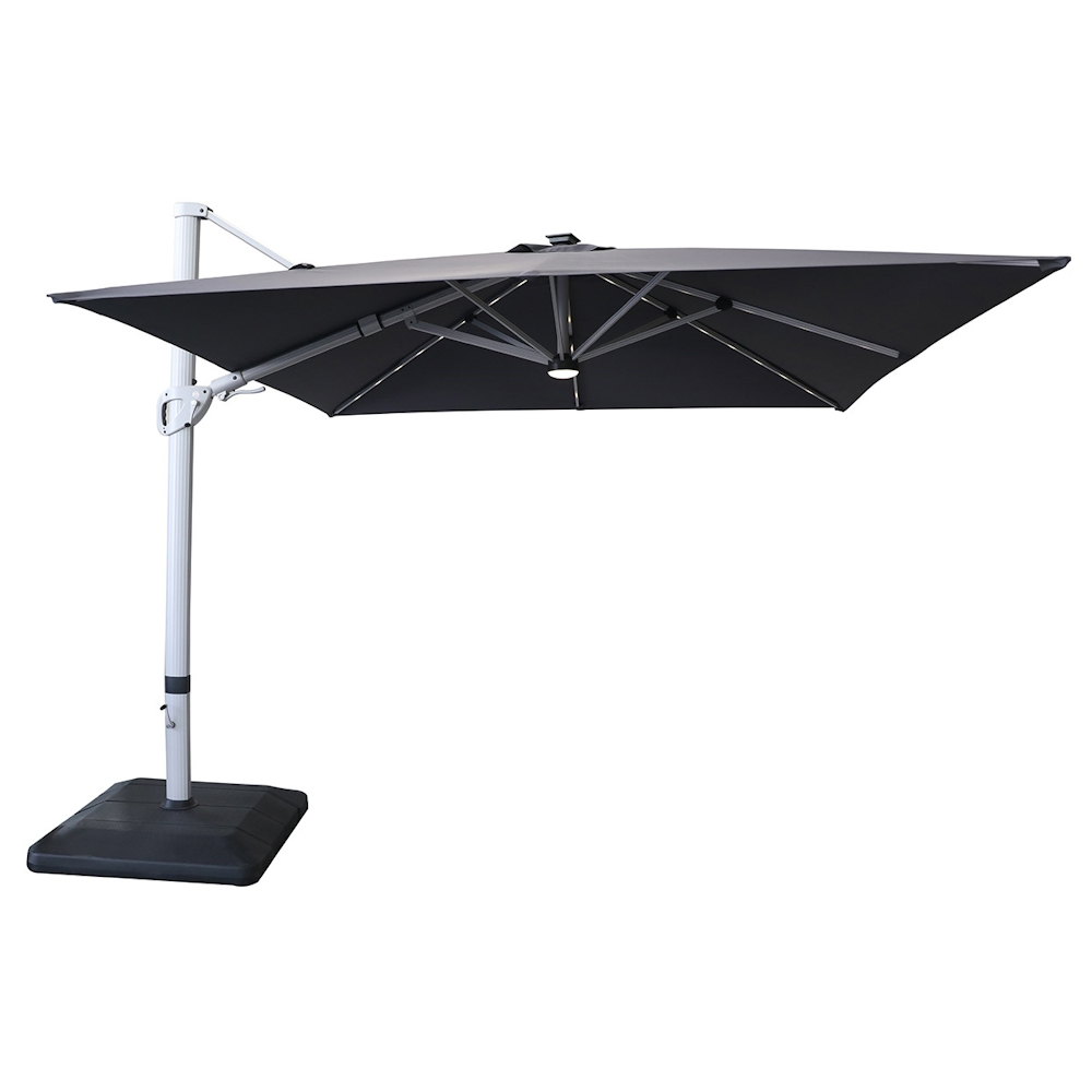 Hartman 3m Caribbean Square Cantilever Parasol And Base - Grey