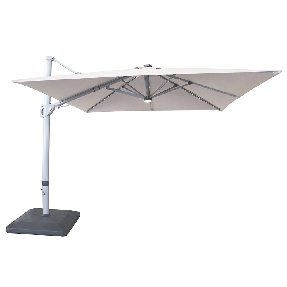 Hartman 3m Caribbean Square Cantilever Parasol with Base - Natural