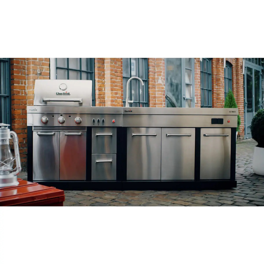 Char Broil 3 Burner BBQ & Granite Top Outdoor Kitchen