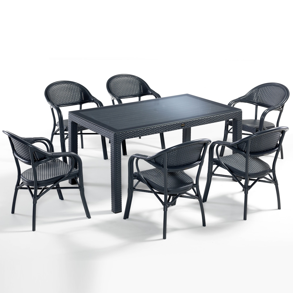 Nirvana 6 Seater Rectangular Set - Anthracite