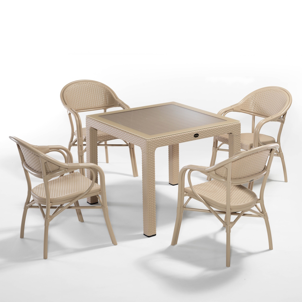 Nirvana 4 Seater Square Set - Cappucino
