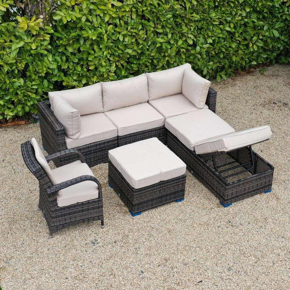 Rio Grande Corner Sofa Set With Armchair and Back Cushion - Chocolate