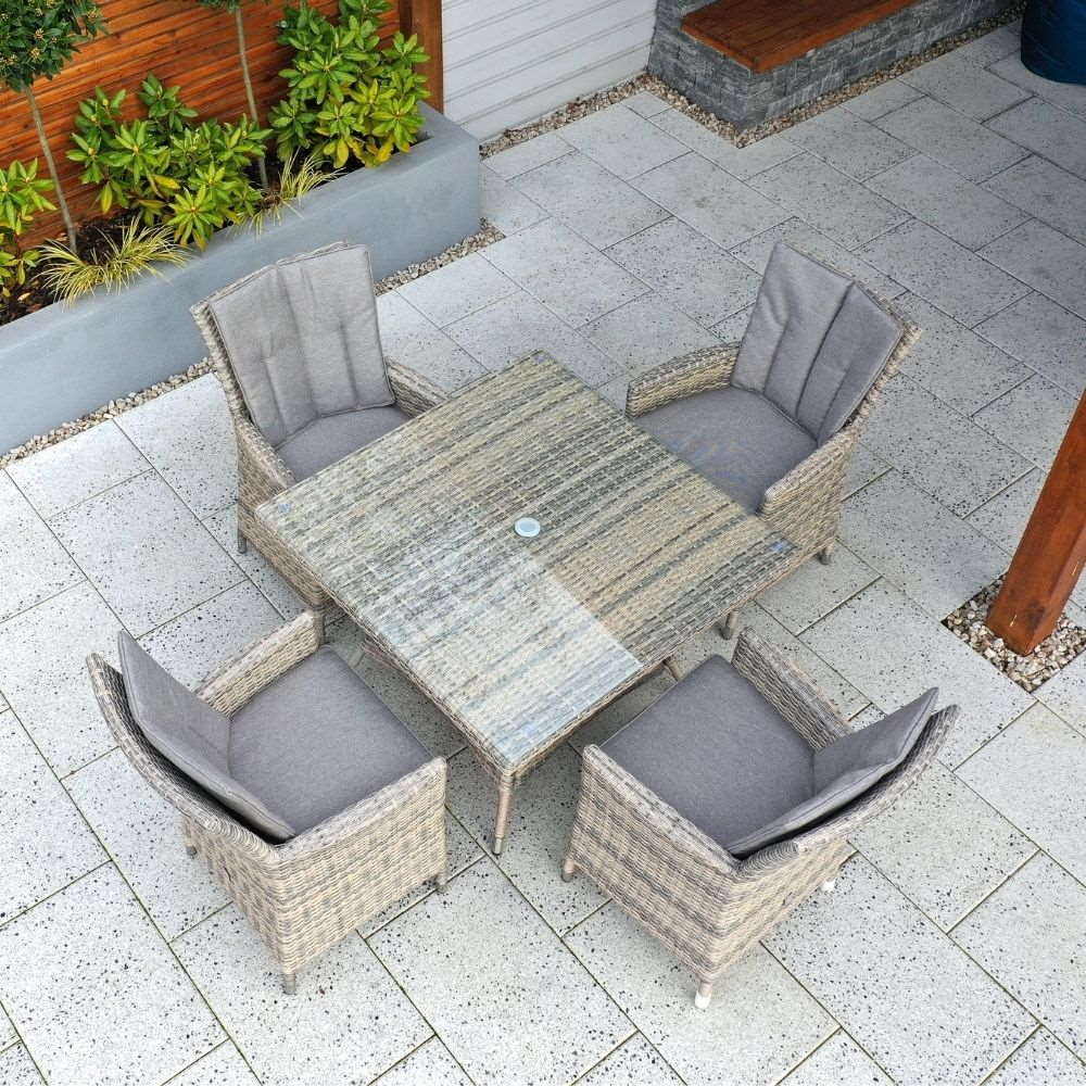 Adare 4 Seater Rattan Square Dining Set
