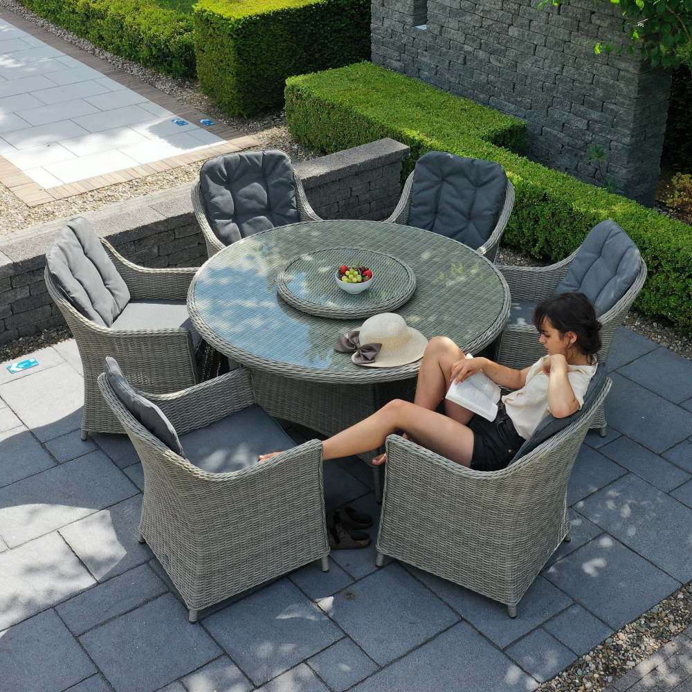 Adelaide 6 Seat Round Garden Furniture Set
