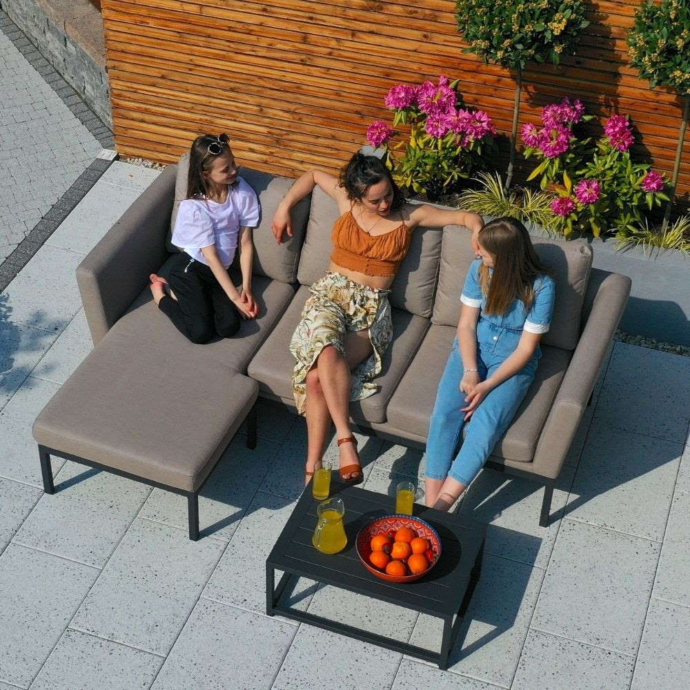 Galaxy Celeste Outdoor Fabric Corner Sofa Set in Taupe