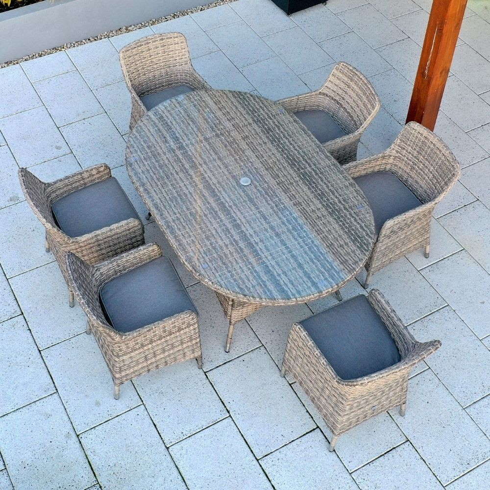 Adare Tahiti 6 Seater Oval Dining Set