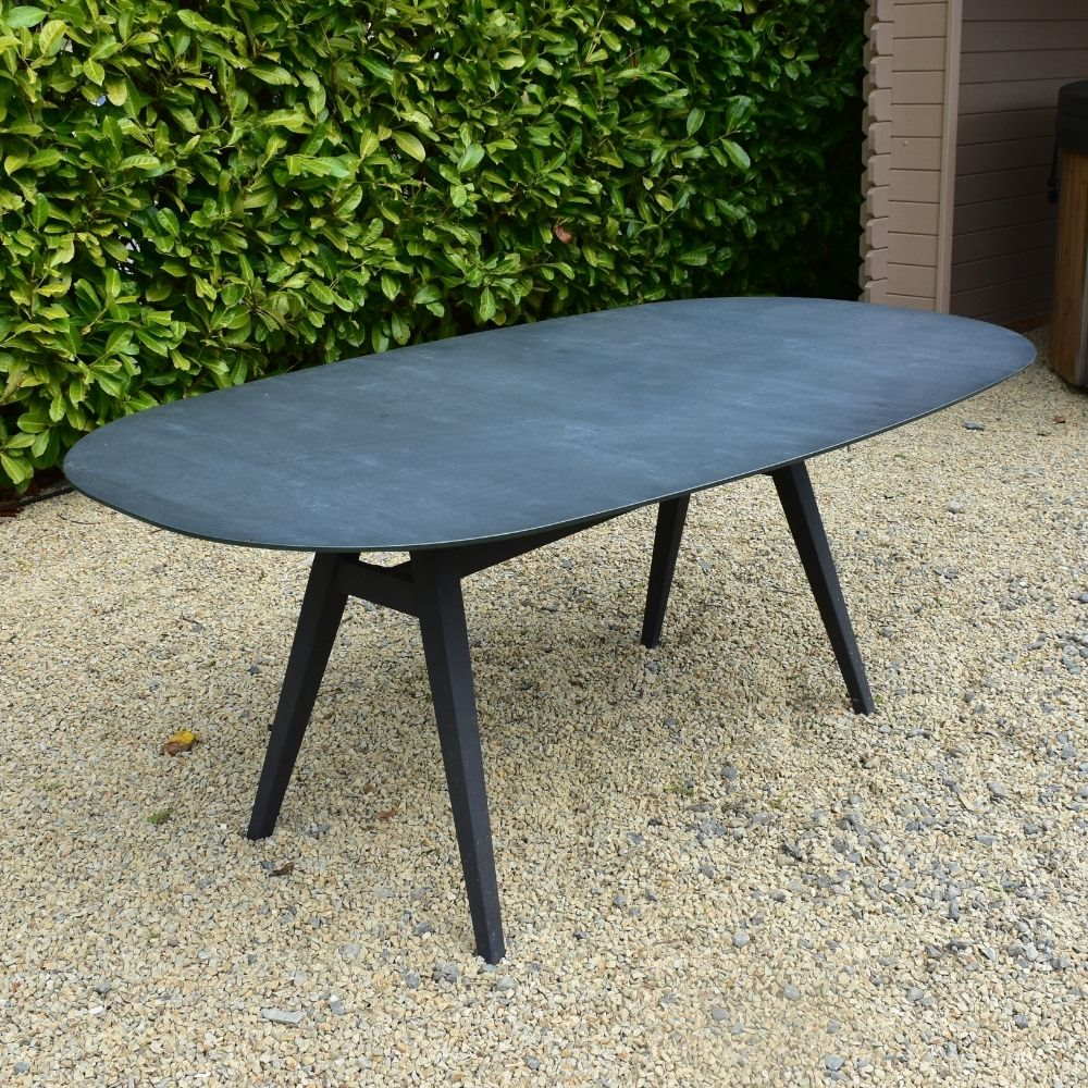 Galaxy 6 Seat Oval Table - Dark Grey