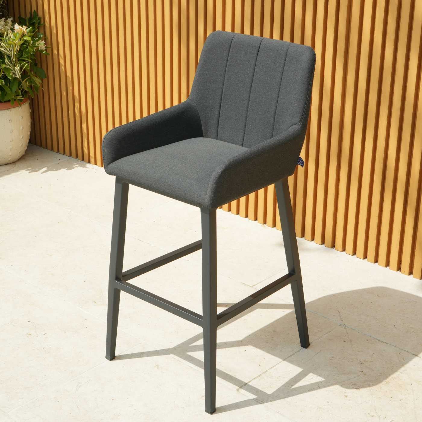 Galaxy Outdoor Fabric Bar Chair - Dark Grey