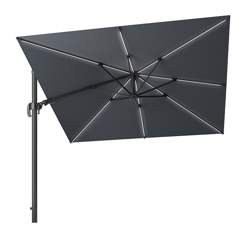 Challenger T2 Glow 3m Square Parasol in Charcoal