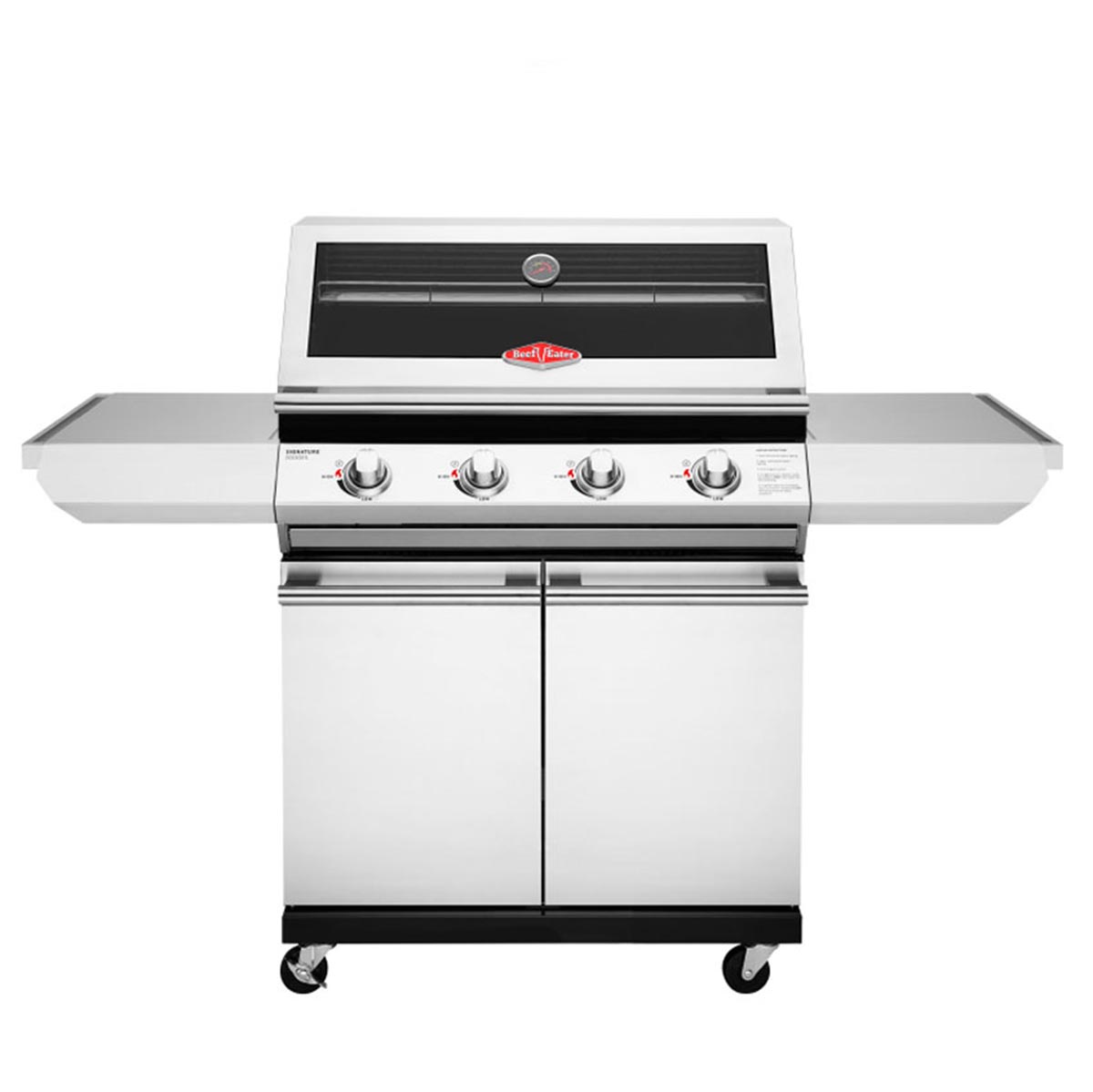 BeefEater 2000S Series - 4 Burner BBQ with Cabinet Trolley and Side Burner