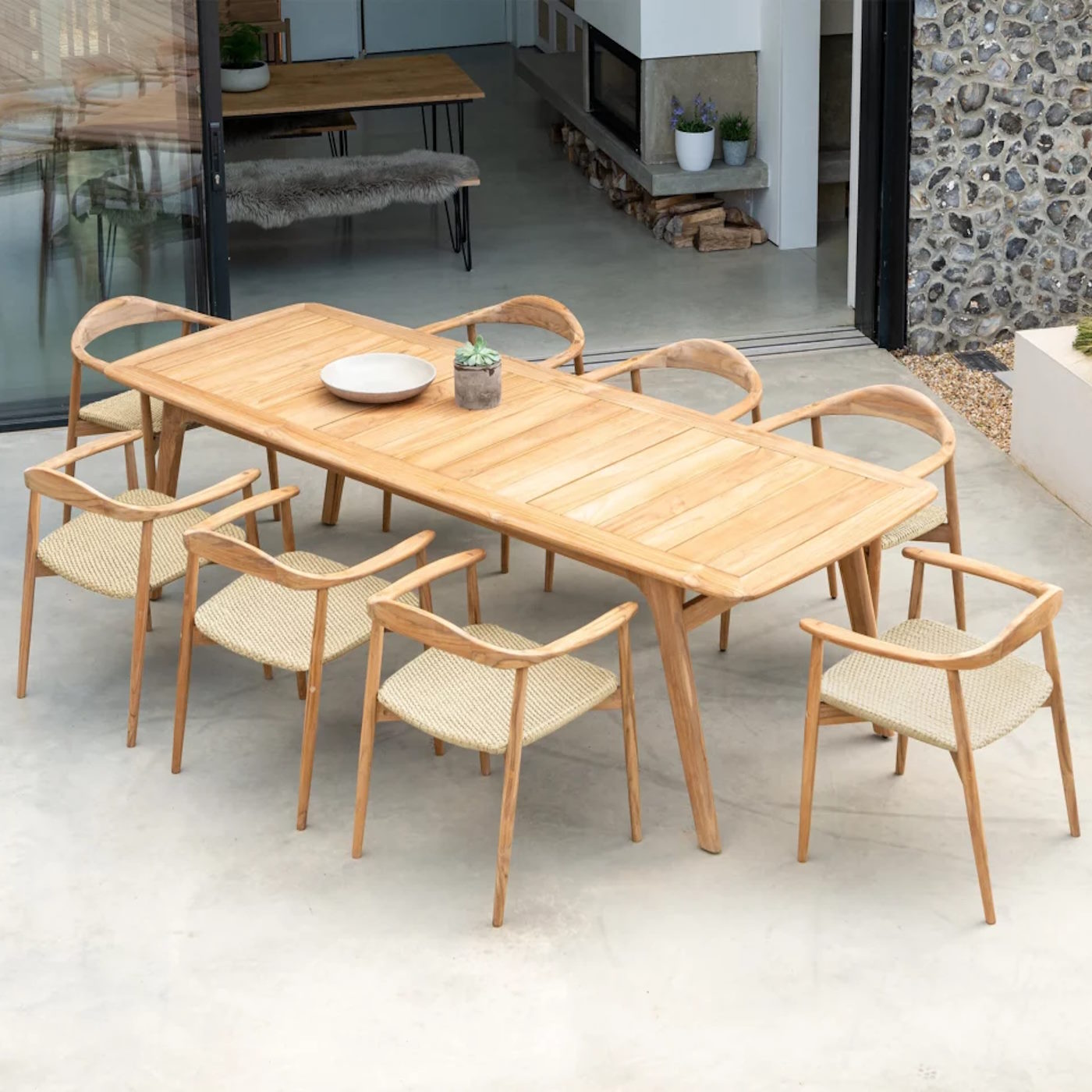 Alexander Rose Dana Wooden Rectangular 8 Seater Set