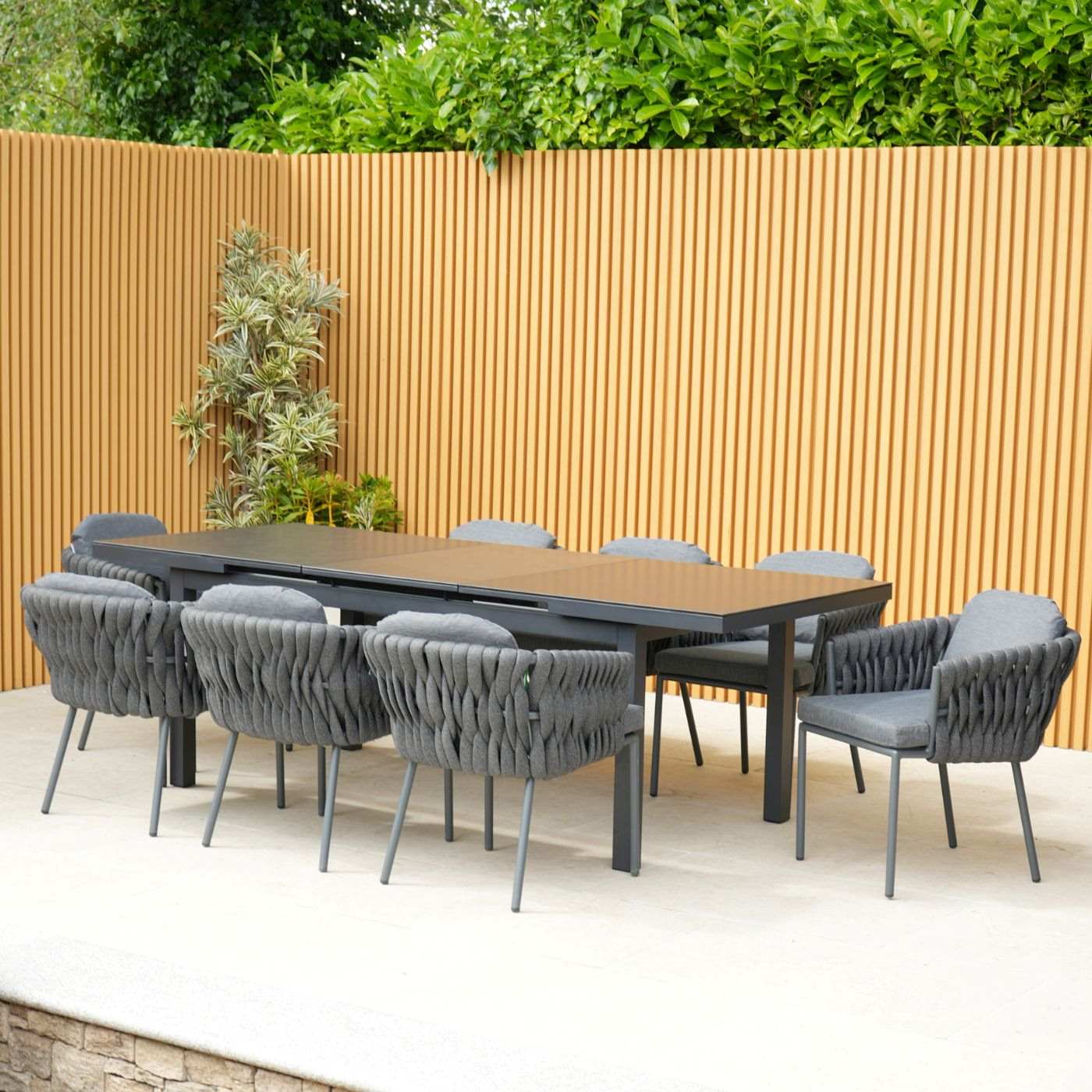 Aranweave Savion Ceramic Extendable 8 Seat set with Grey Chairs