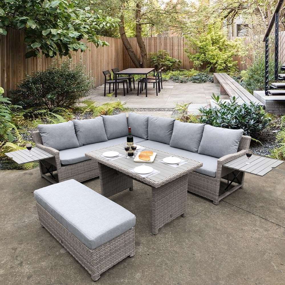 Birmingham Grey Outdoor Sofa Corner Dining Set
