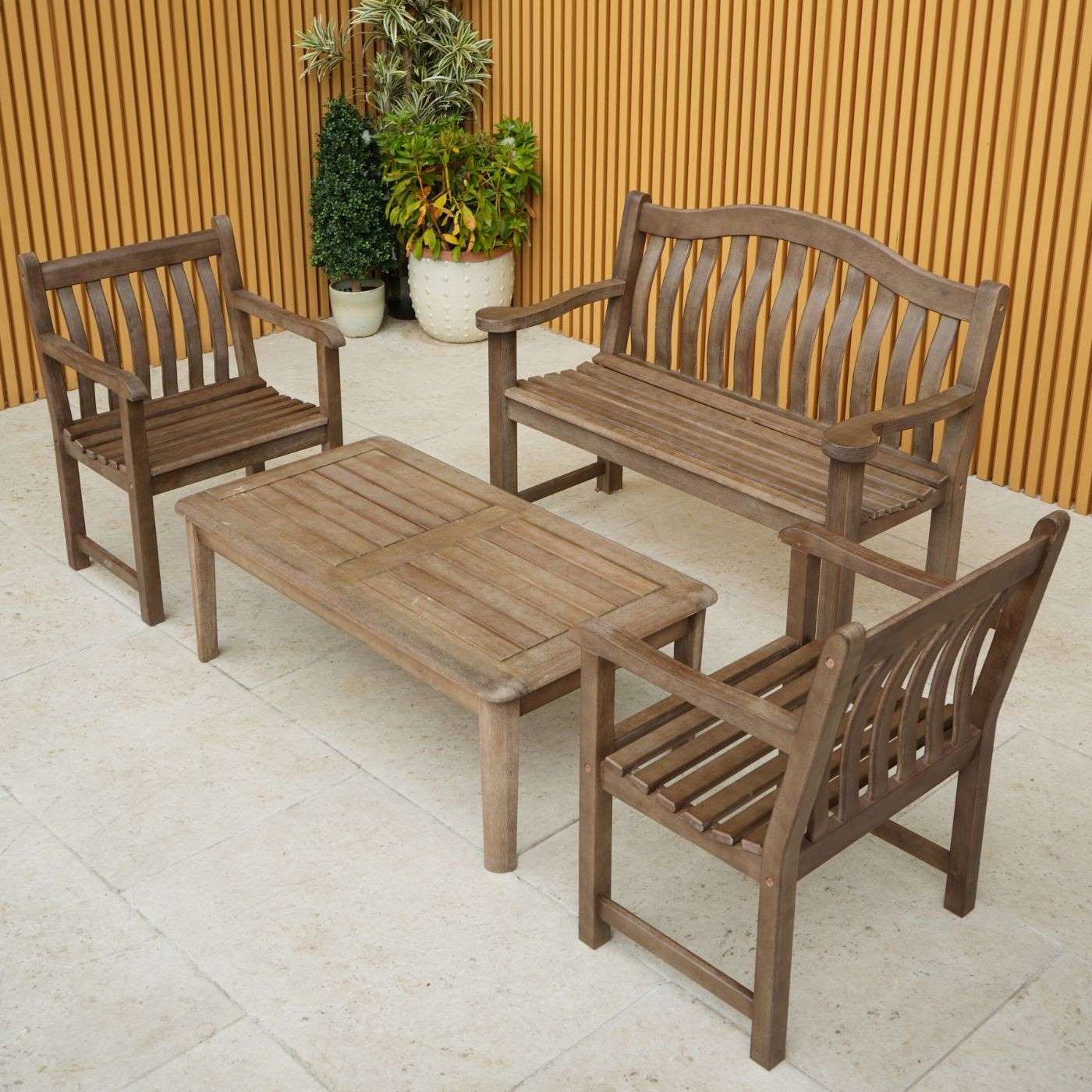 Sherwood Turnberry 4ft Bench with 2 Armchairs & 1 Coffee Table