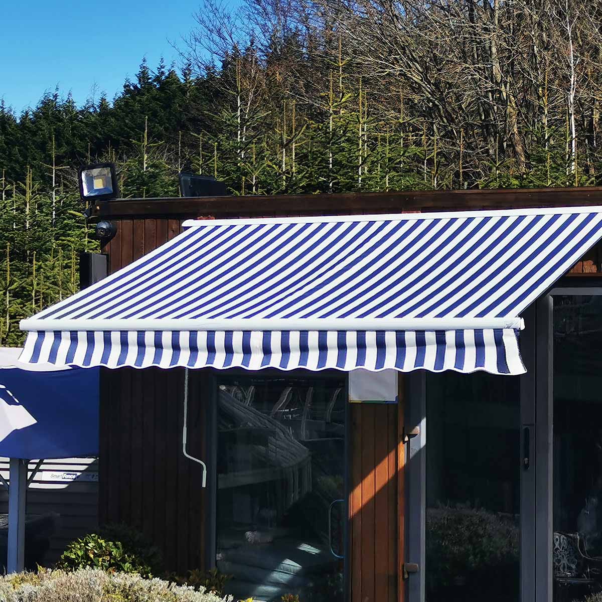 Aurora Prestige Blue and White Awning - Manual. 3.95m x 3m