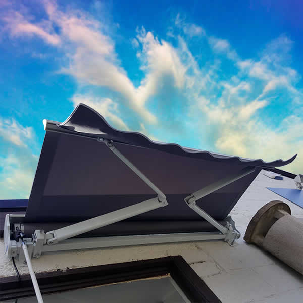 Aurora Grey Awning – Automatic. 3.95m x 3m