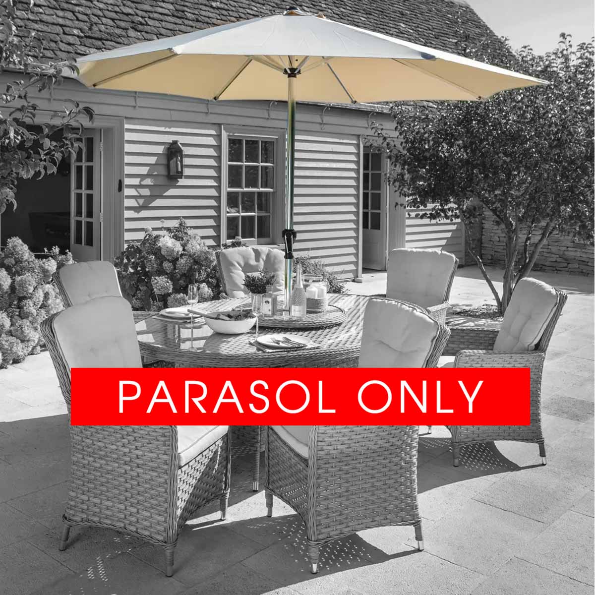 3m Luxury Silver/Dove Parasol