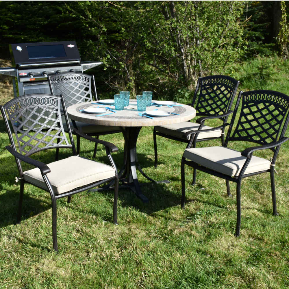 Vermont 4 Seat Set with Bronze Pescara Chairs
