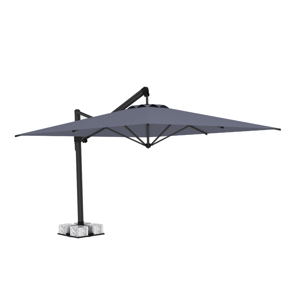 4m x 4m Banana Plus Parasol - Grey Olefin Fabric