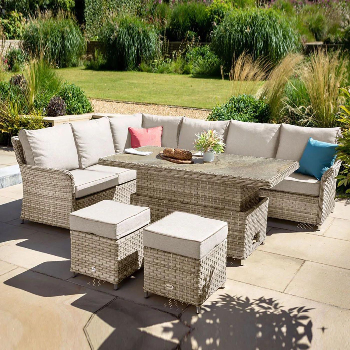 Hartman Heritage Rectangular Rattan Casual Dining Set with Rising Table