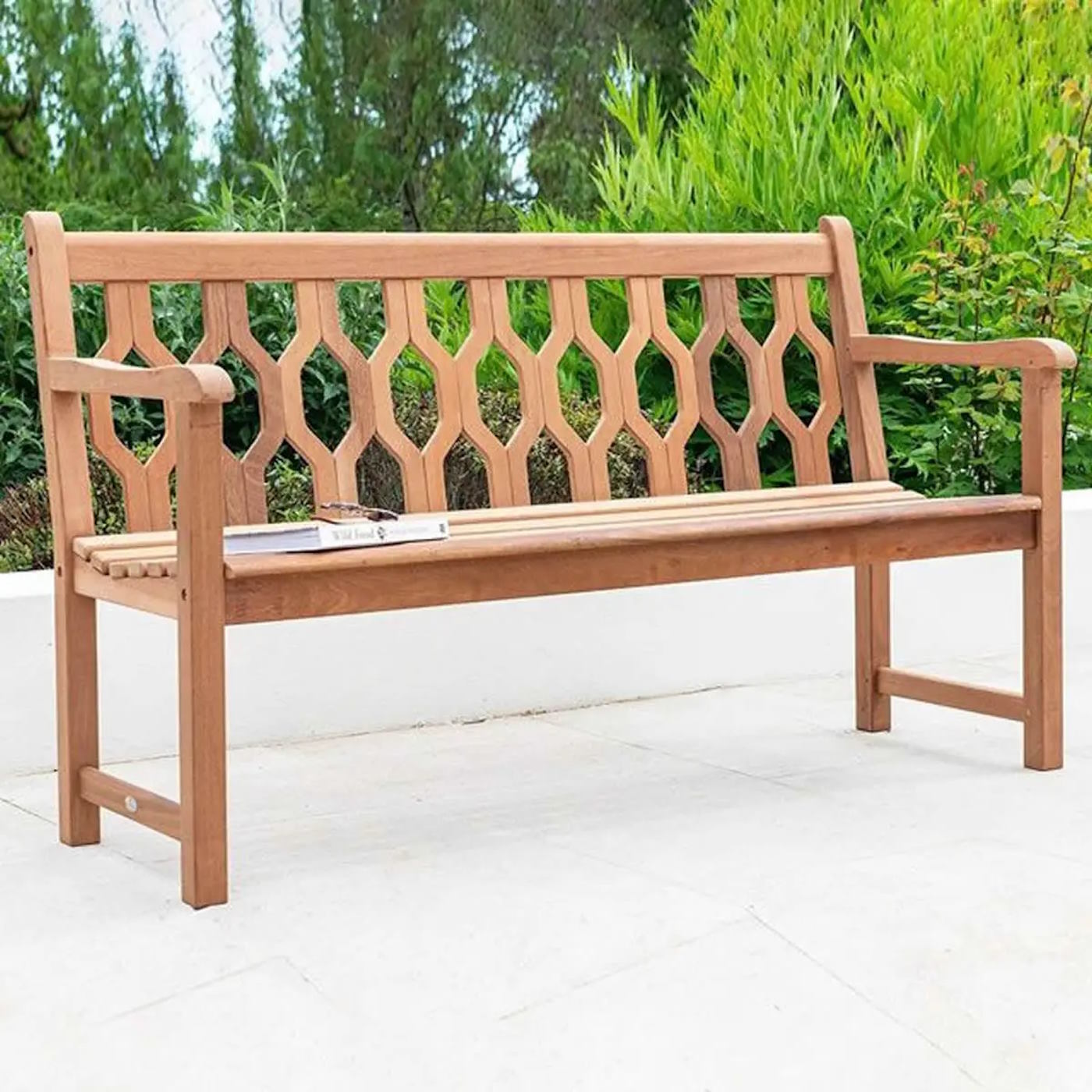 5ft (150cm) Alexander Rose Lattice Mahogany Bench