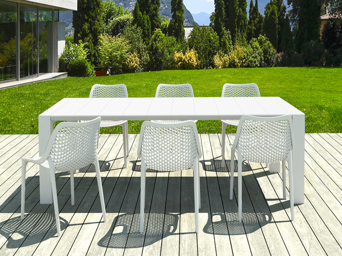 6 Air Chairs and Vegas Medium Set in White