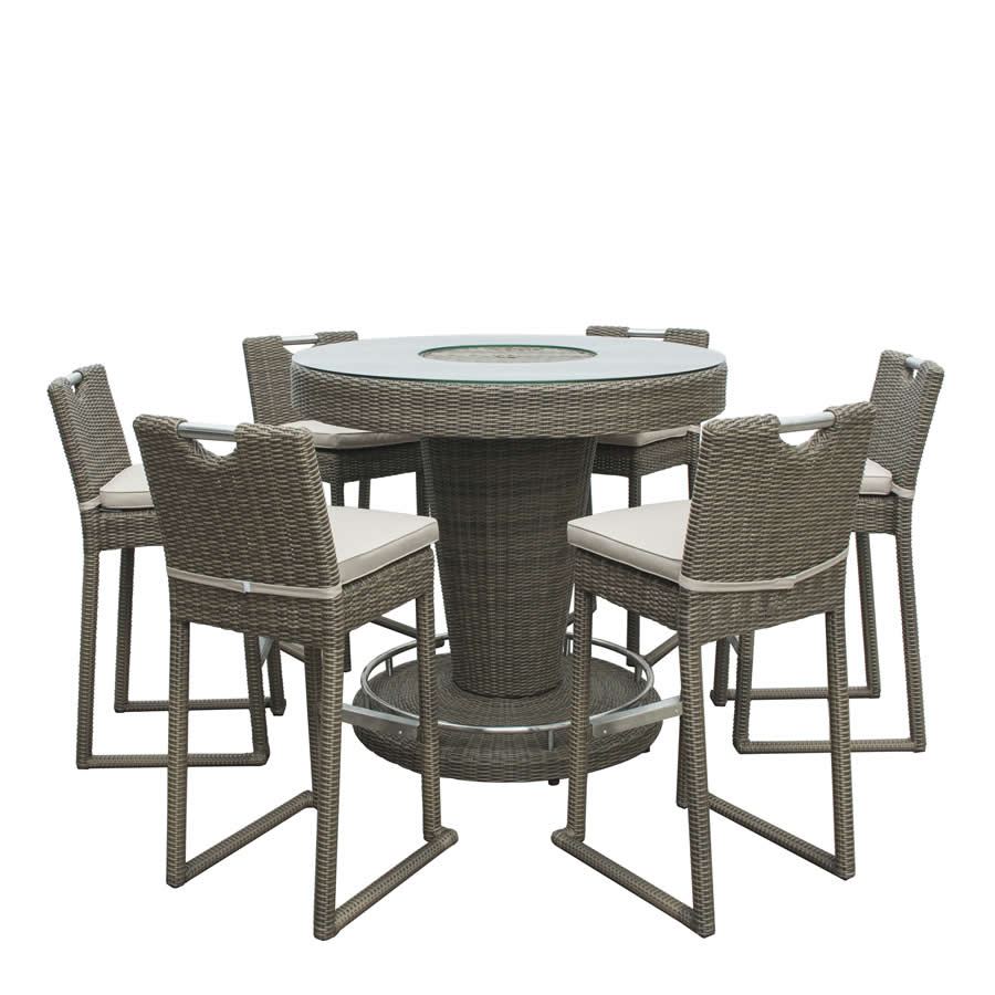 Sand Coloured 6 Seat Bar Set