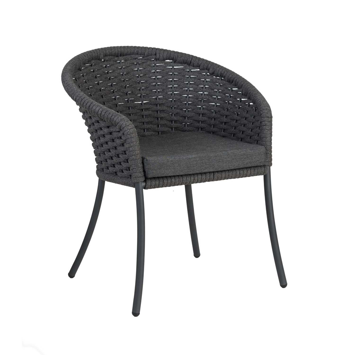 Alexander Rose Cordial Grey Rope Dining Armchair with Cushion