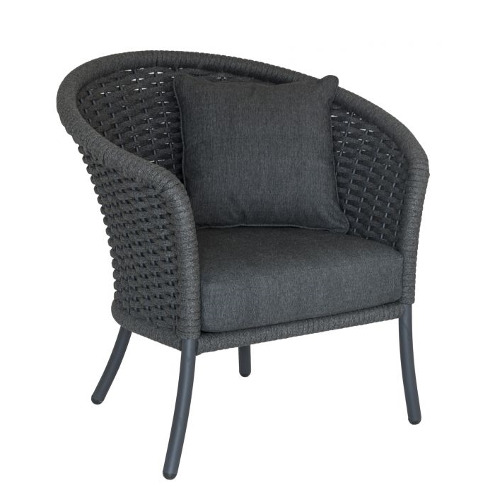 Alexander Rose Lounge Chair (Curved Top) Grey Rope