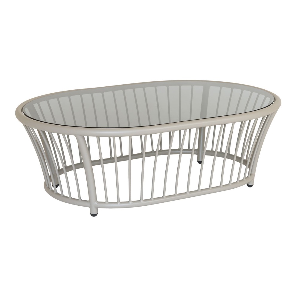 Alexander Rose 1.19M X 0.85M Oval Coffee Table Beige Frame