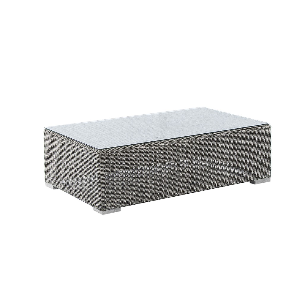 Alexander Rose Monte Carlo Coffee Table  W.Glass 1.0X0.60M Grey