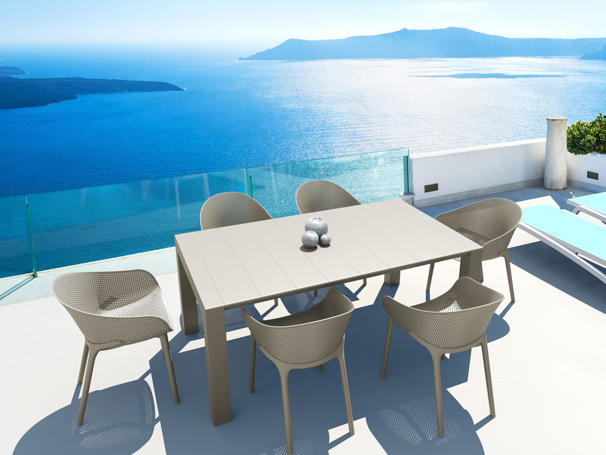 Vegas Medium 6 Seat Set with  Sky Chairs Set in Taupe