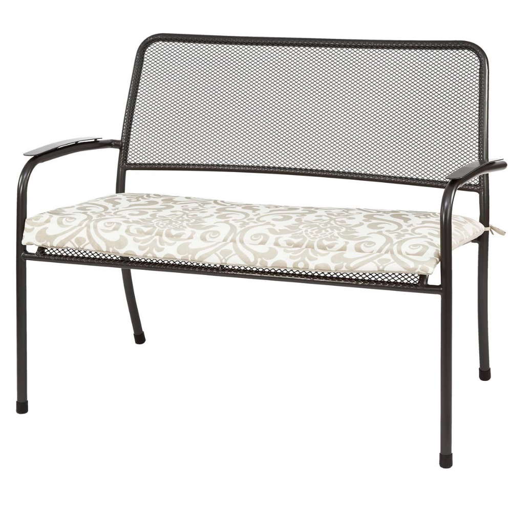 Alexander Rose Portofino Cushion For Bench Grey Floral - Cushion Only