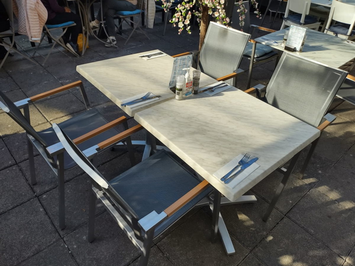 70cm Marble White Square Folding Table