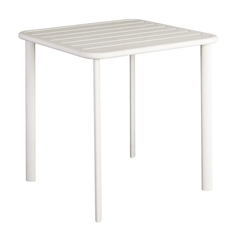 Alexander Rose Flint Table Slatted Aluminium