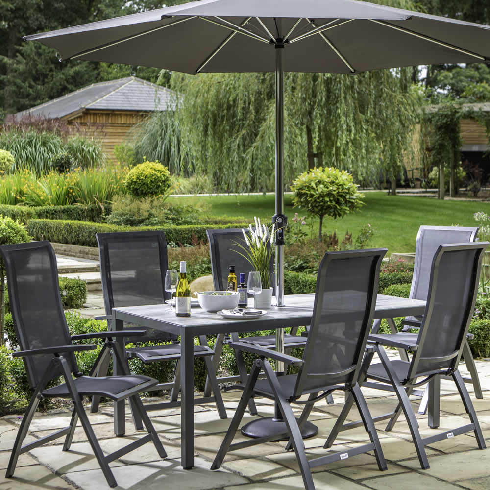 Vienna 8 Seat Reclining Rectangular Dining Set
