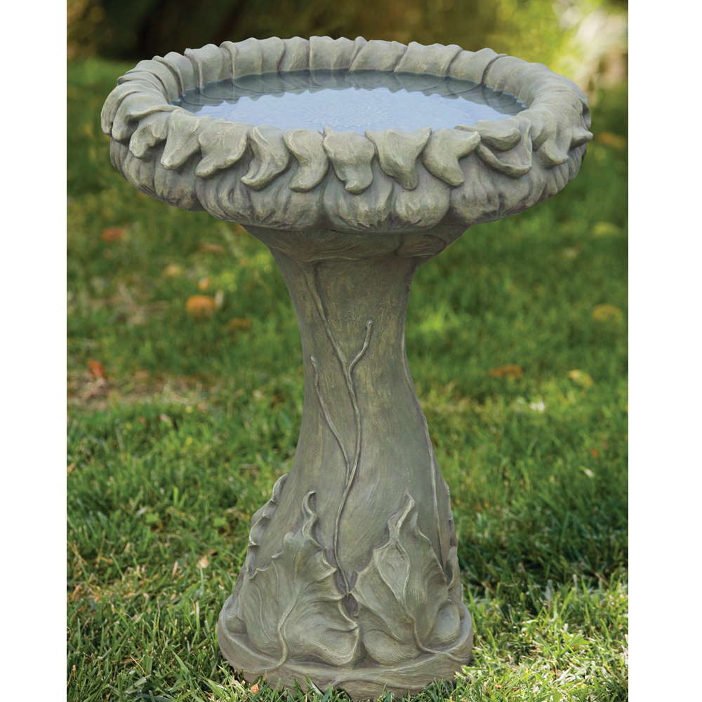 Fancy Sunflower Bird Bath – Everglade Stone (#91)