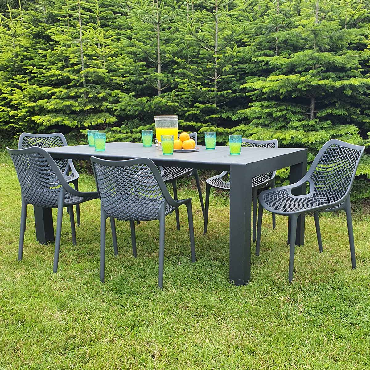 Air Vegas 6 Seat Set with Extending 6-8 Seat Table