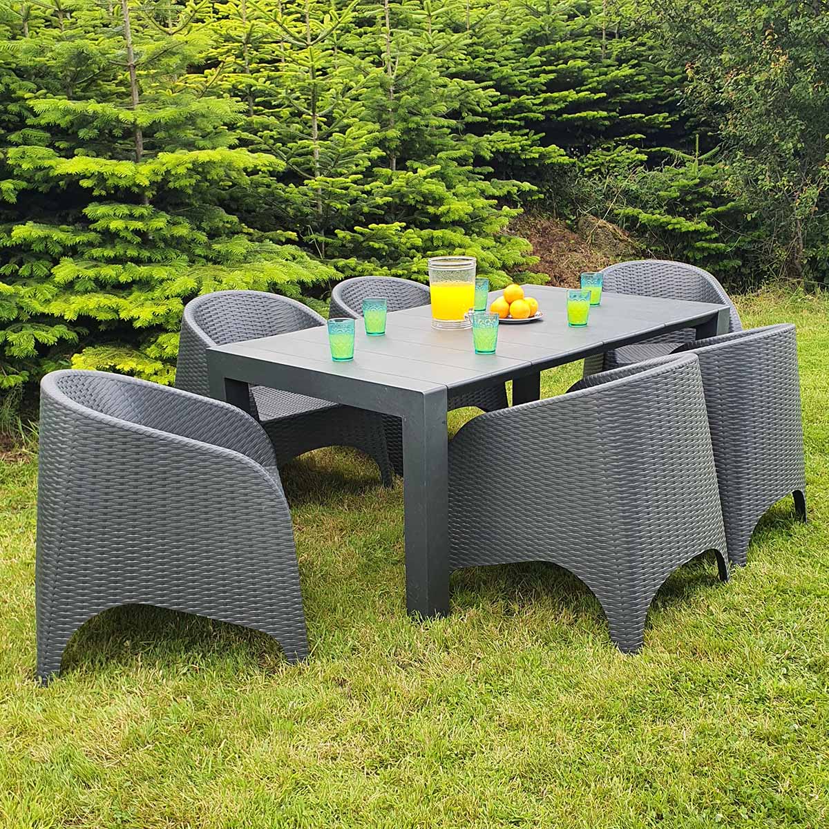 Aruba Vegas 6 Seaters Dining Set with Extending 6 -8 seater table