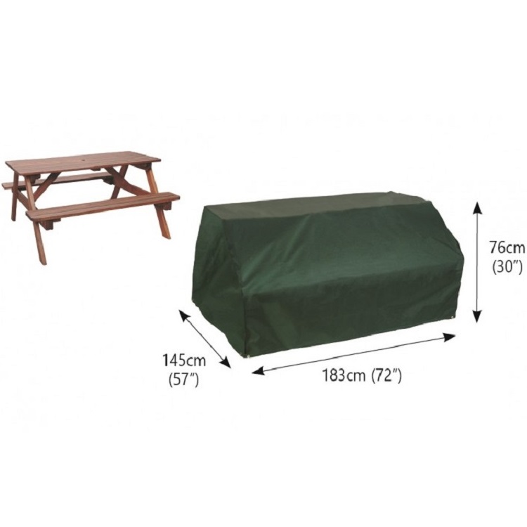 Bosmere Green Picnic Table Cover - 8 Seat