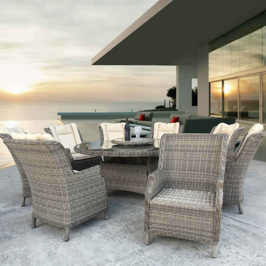 Boston 8 Seater Rattan Round Furniture Set