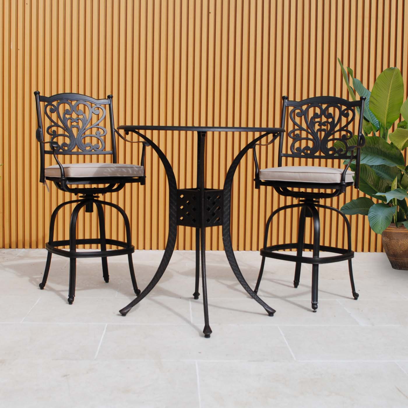 Amalfi 2 Seater Bar Set with Hampshire Bar Stool in Bronze