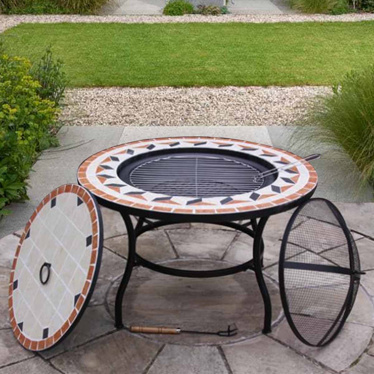 Calenta Mosaic Stone Fire Pit