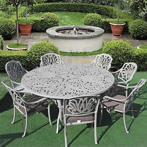 Capri Sapphire Sahara 8 Seat Round Cast Aluminium Set