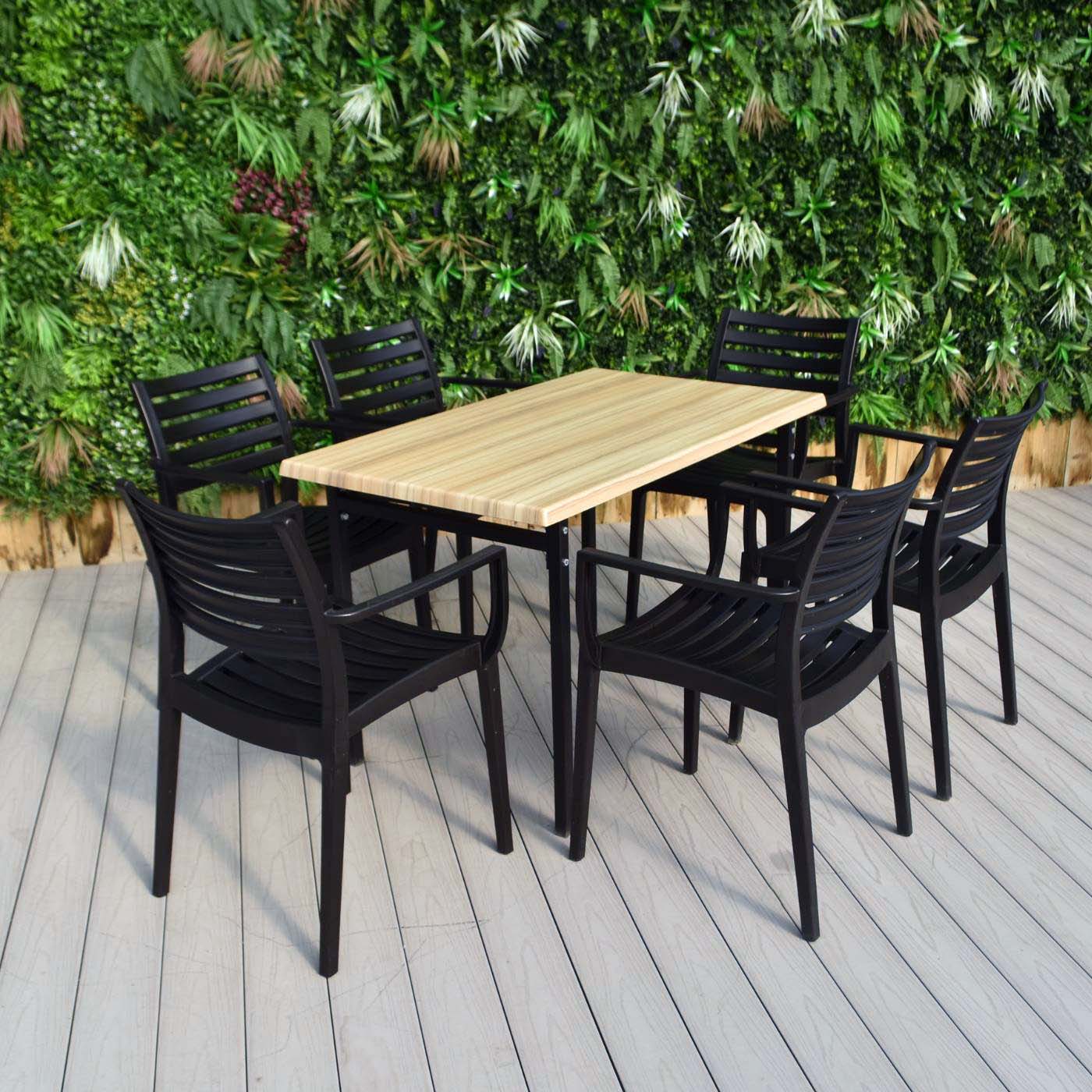 6 Seater Coco Bolo Rectangular Table & Artemis Chairs