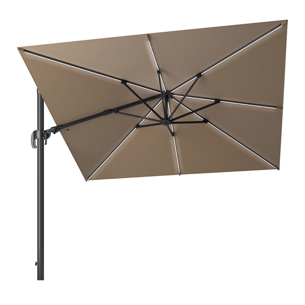 Challenger T2 Glow 3m Square Parasol in Taupe