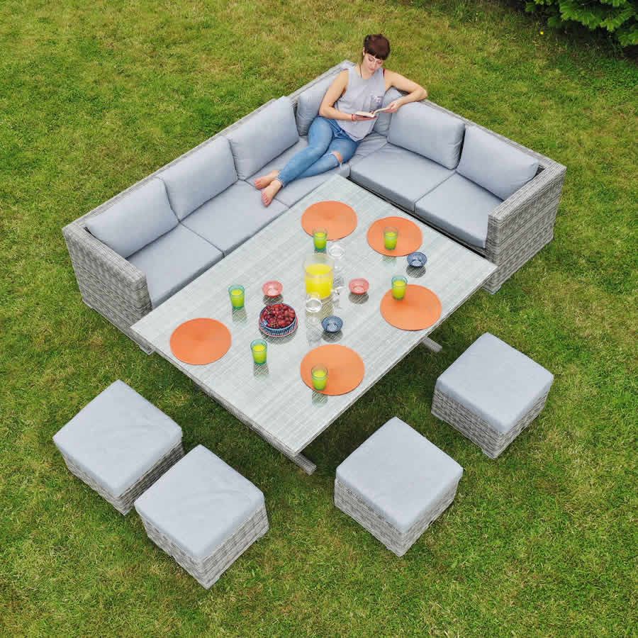 Ottawa Rattan Corner Multi-functional Dining Set